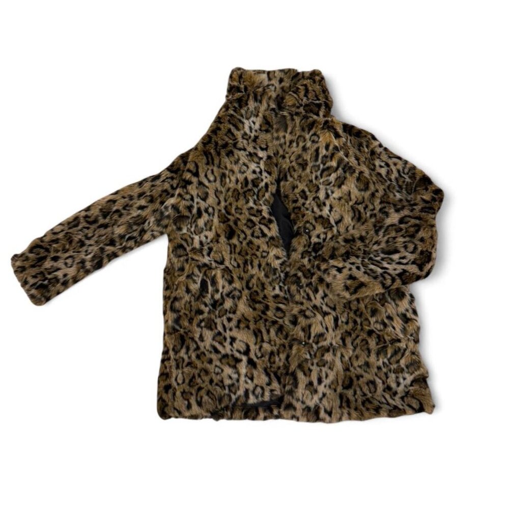 Oversized Leopard print faux fur Coat